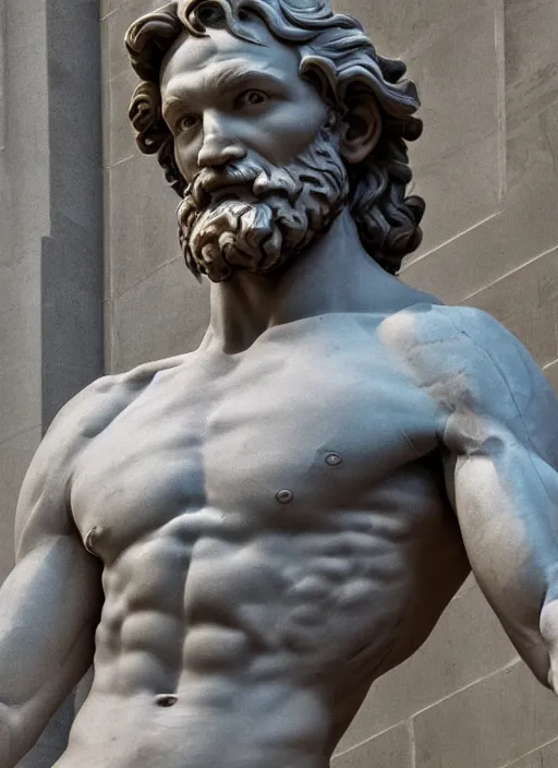 Prompt: Michelangelo's statue of Pewdiepie, highly detailed, 8k