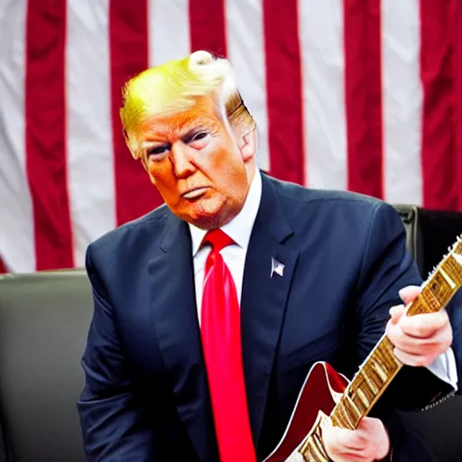 Image similar to trump playing guitar