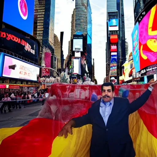 Prompt: Nicolas Maduro in Times Square