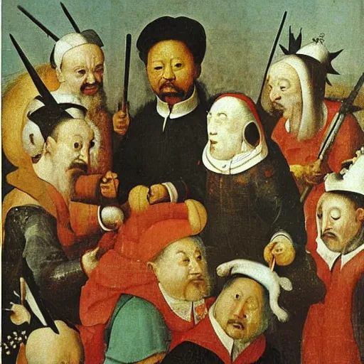 Prompt: xijinping by hieronymus bosch