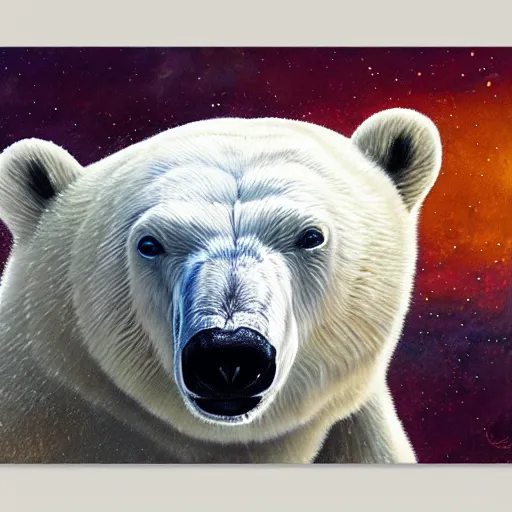 Prompt: polar bear without skin or eyes holding costco membership card. oil painting, digital art, illustration, wide angle, hyper detailed, cinematic, 4k, concept art