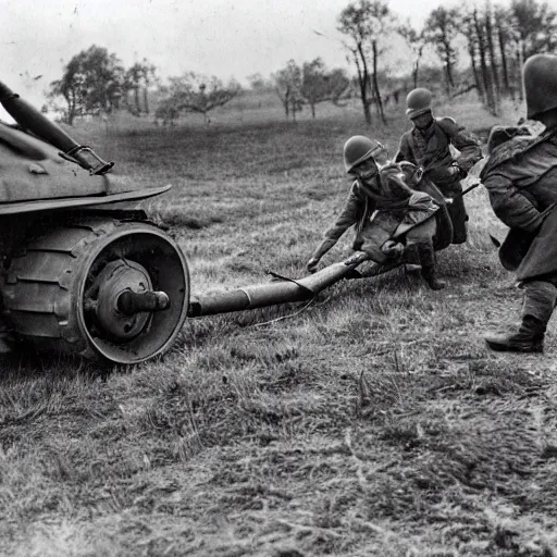 Image similar to a towed barrel, eastern front, ww 2, historical picture