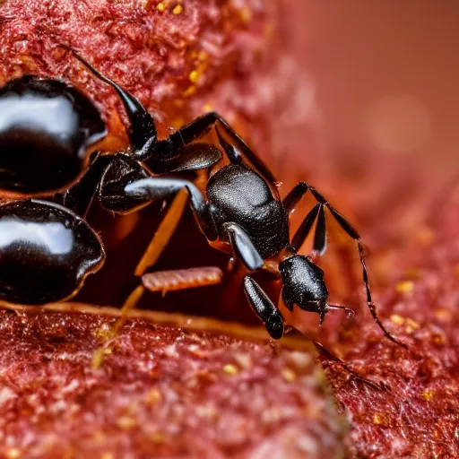 Image similar to an ant with small robotic parts. macro photograph. nikon.