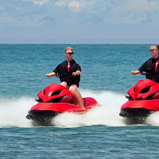 Prompt: mormons riding jetskis