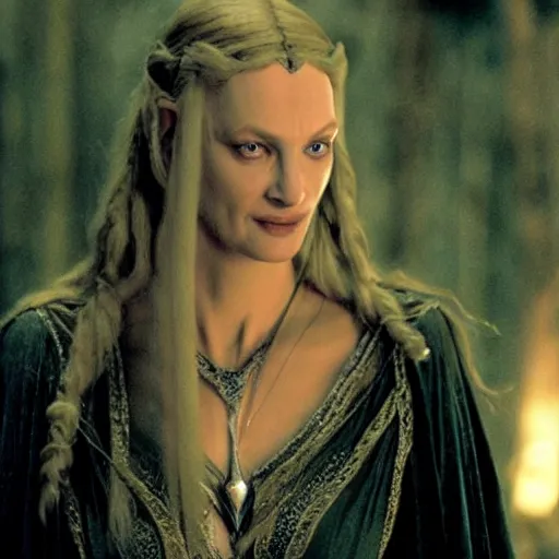 Image similar to uma thurman as galadriel in the lord of the rings