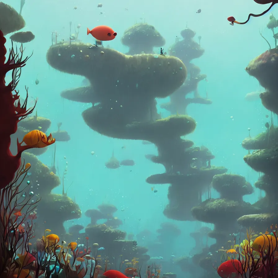 Image similar to Goro Fujita illustrating Underwater forest, aquatic life, full of color, art by Goro Fujita, sharp focus, highly detailed, ArtStation