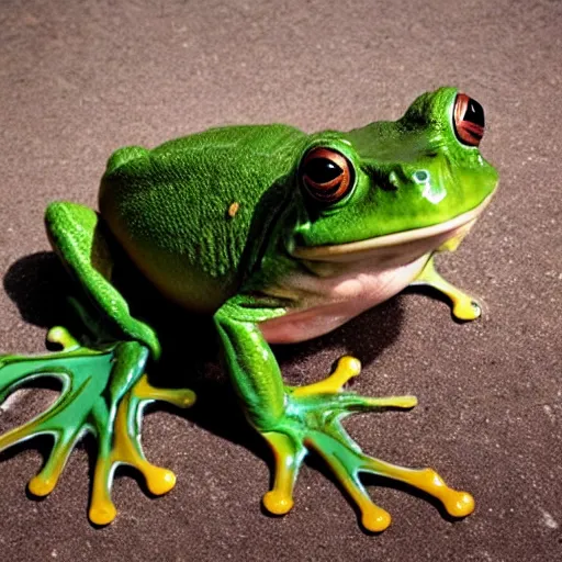 Image similar to giant frog eating a dog