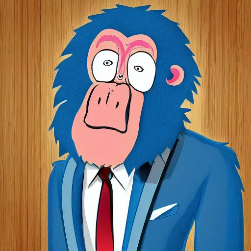 Image similar to ape cartoon wearing suits