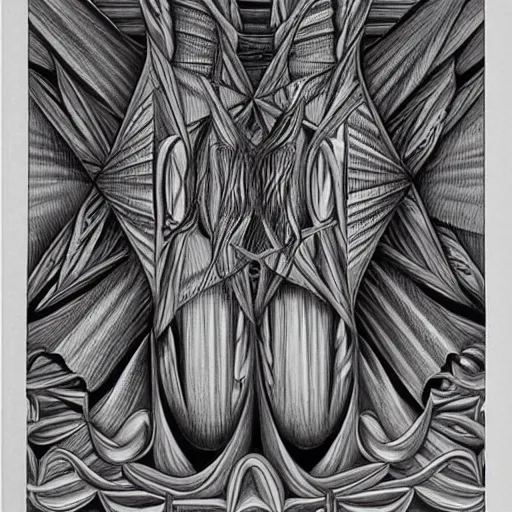 Prompt: Alex Grey art MC Escher Art