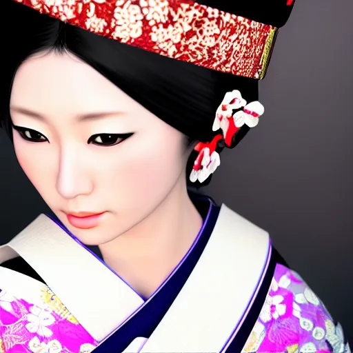 Image similar to hi resolution geisha portrait yasutomo oka 8 k ultrarealistic