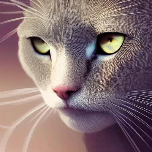 Prompt: closeup portrait of a cat sitting by a pool, bright, reflections, intricate, sharp focus, lens flare, bloom, illustration, highly detailed, digital painting, concept art, matte, art by ruan jia and wlop and greg rutkowski, masterpiece