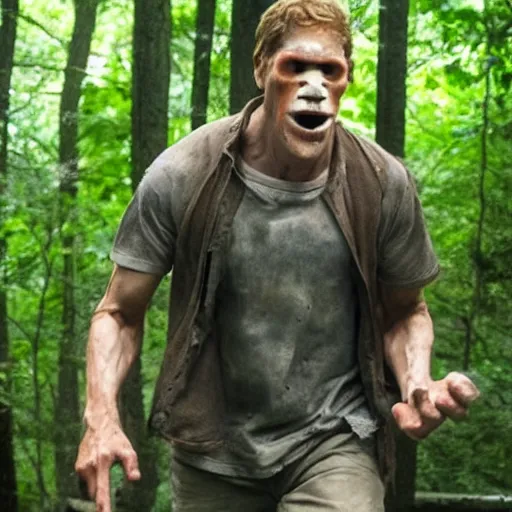 Image similar to Live Action Still of Jerma in Friday the 13th, real life, hyperrealistic, ultra realistic, realistic, highly detailed, epic, HD quality, 8k resolution, body and headshot, film still