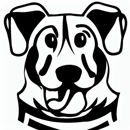 Prompt: an happy dog. Vector logo.