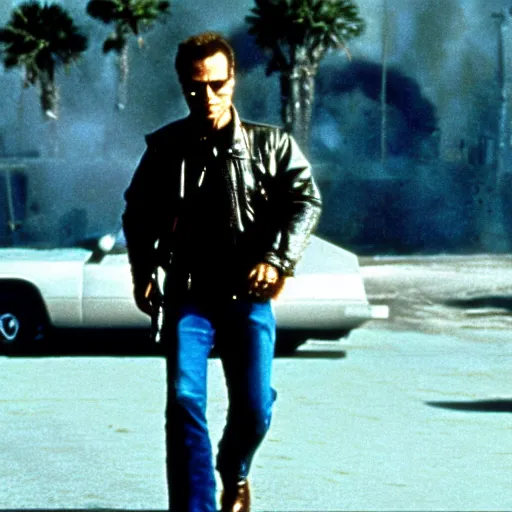 Image similar to bill murray in terminator, movie still, promotional shot