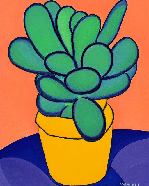 Image similar to succulent plant, painting, matisse