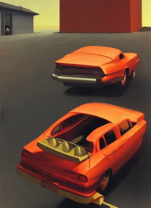 Image similar to car crash Edward Hopper and James Gilleard, Zdzislaw Beksinski highly detailed