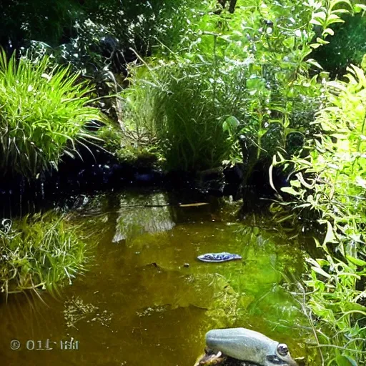 Prompt: an old silent pond... a frog jumps into the pond, splash! silence again.