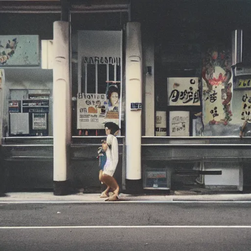 Prompt: vintage Singapore, film photo taken on expired film