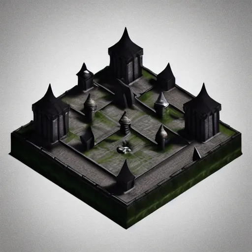 Image similar to Isometric 3D DARK CASTLE, realistic, soft texture, render in blender,, magic voxel, gradient, geometric, minimal, cinematic lighting C 15.0