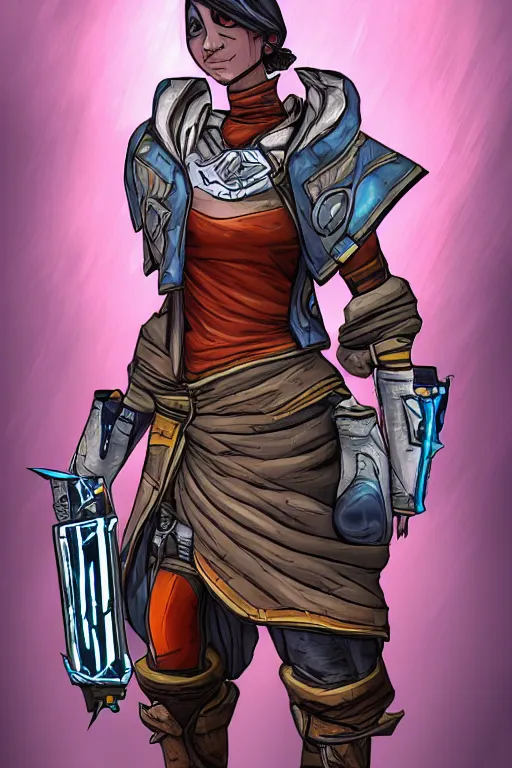 Prompt: battle mage | borderlands style | digital painting | highly detailed | cell shading