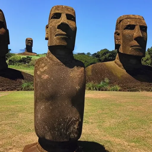 Prompt: moai statue that looks like benjamin netanyahu