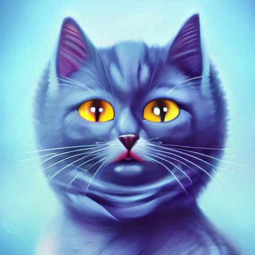 Image similar to cat theme logo, cat theme banner, cat design, a smiling cat, trending on artstation, lovely and cute, fantasy art, 8 k resolution, cynical realism, computer art, conceptual art