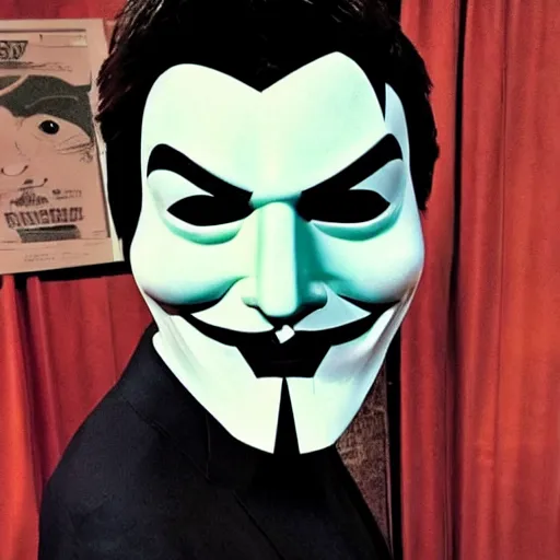 Image similar to nathan fillion with guy fawkes mask