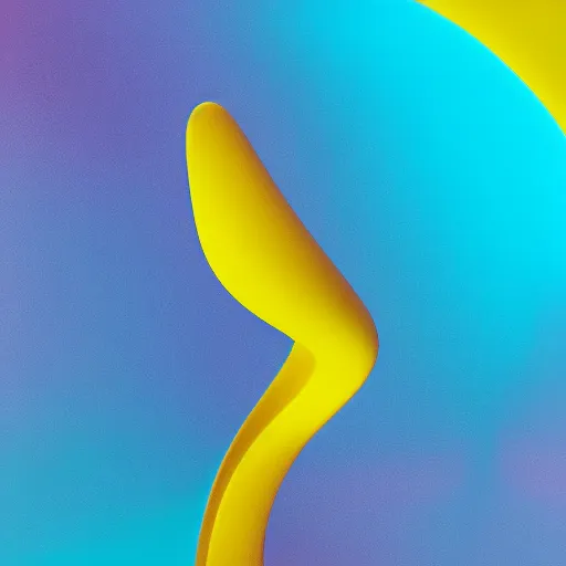 Prompt: yellow swirl abstract figure, blue background, octane render, cinema 4 d