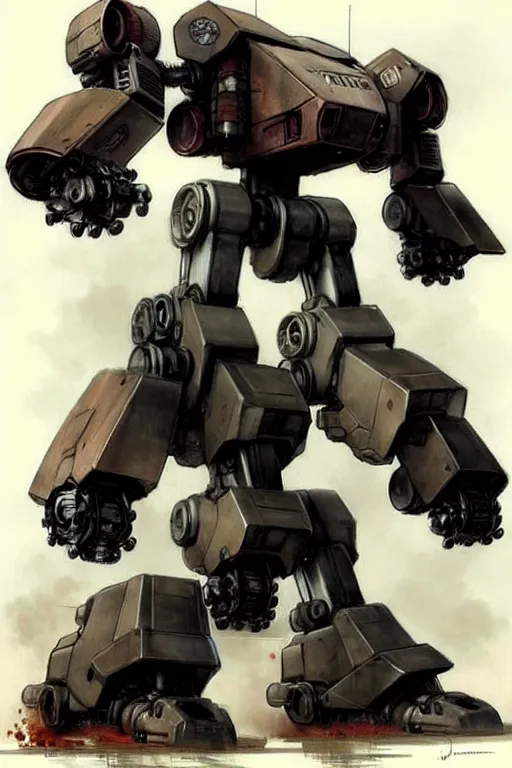Image similar to (((((2050s huge engine mecha robot mechwarrior battletech . muted colors.))))) by Jean-Baptiste Monge !!!!!!!!!!!!!!!!!!!!!!!!!!!