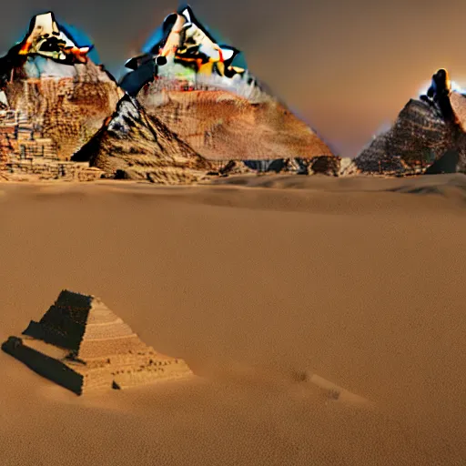 Image similar to pyramids of egypt, octane render, cgsociety, high detailed, 8 k, cinematic composition, detailed shading