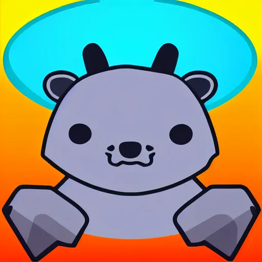 Image similar to wombat as hello emoji, telegram sticker design, flat design, glossy design, white outline