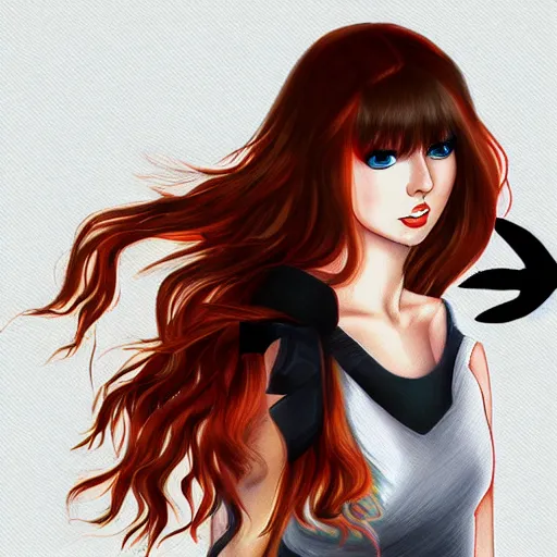 Image similar to Taylor Swift as Hinata, DeviantArt, ArtStation