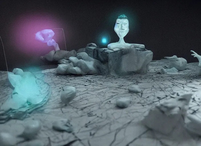Image similar to astral projection, claymation, octane render