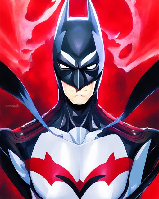 Image similar to anime portrait of Batman Beyond by Stanley Artgerm Lau, WLOP, Rossdraws, James Jean, Andrei Riabovitchev, Marc Simonetti, and Sakimichan, trending on artstation