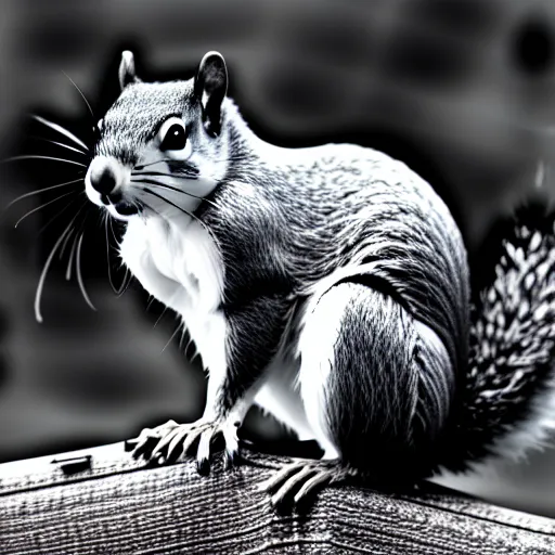 Image similar to full body shot, black and white outline of a squirrel with a white background