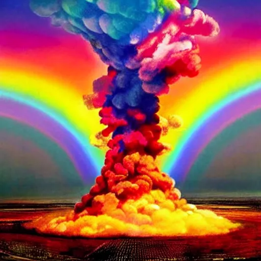 Image similar to rainbow nuclear explosion