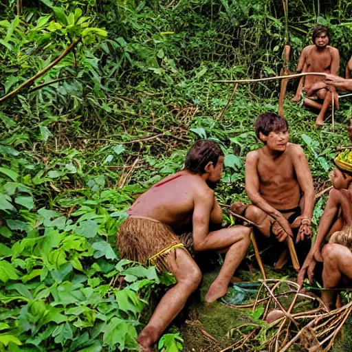 Prompt: uncontacted tribe in the jungle