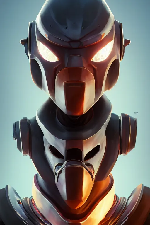 Image similar to epic mask helmet robot ninja portrait stylized as fornite style game design fanart by concept artist gervasio canda, behance hd by jesper ejsing, by rhads, makoto shinkai and lois van baarle, ilya kuvshinov, rossdraws global illumination radiating a glowing aura global illumination ray tracing hdr render in unreal engine 5