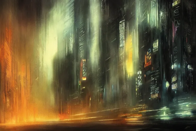 Image similar to blade runner concept art, artwork by ryan church