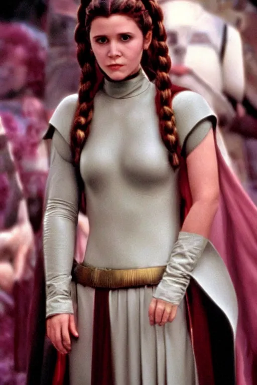 Image similar to young Carrie fisher as padme amidala in attack of the clones