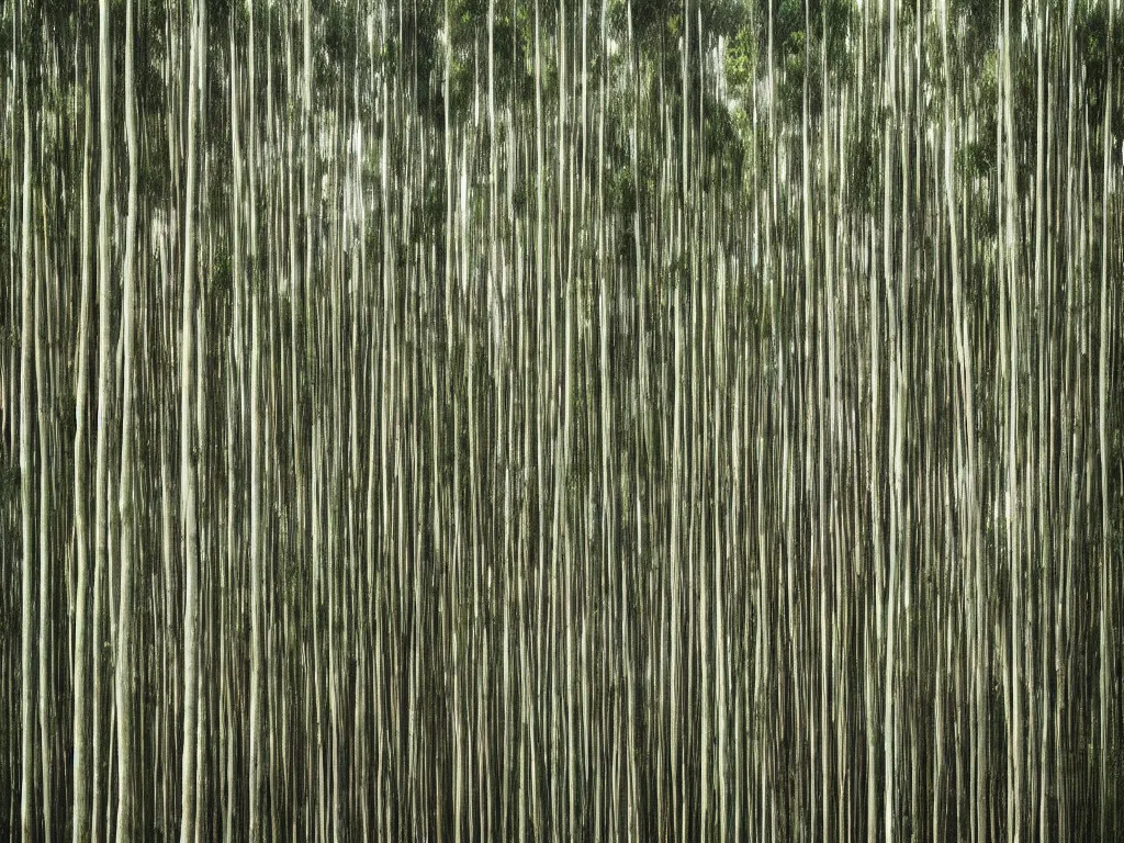 Image similar to long exposure photograph of eucalyptus trees by gursky