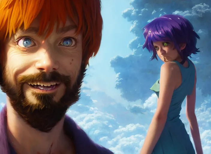 Image similar to highly detailed portrait of shaggy, in no game no life, stephen bliss, 8 k, unreal engine, fantasy art by greg rutkowski, loish, rhads, ferdinand knab, makoto shinkai and lois van baarle, ilya kuvshinov, rossdraws, tom bagshaw, global illumination, radiant light, detailed and intricate environment