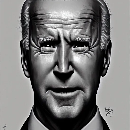 Image similar to Portrait of joe biden, by alan moore, strong features, sharp lines, supersuit, 8k, artstation, artgerm