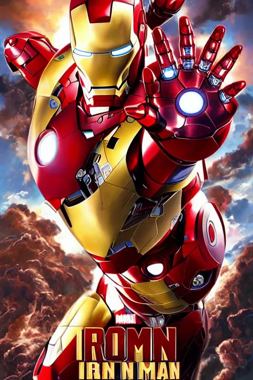 Prompt: iron man, poster movie artwork, detailed art by mark brooks