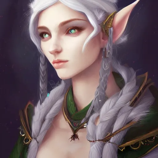a high fantasy portrait of a snow elf, winter eladrin, | Stable ...