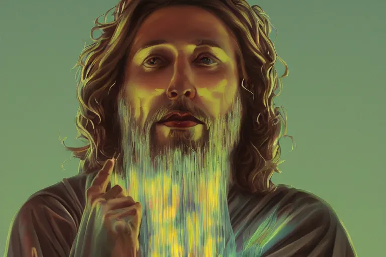 Image similar to Vape Lord Jesus by Beeple 4K