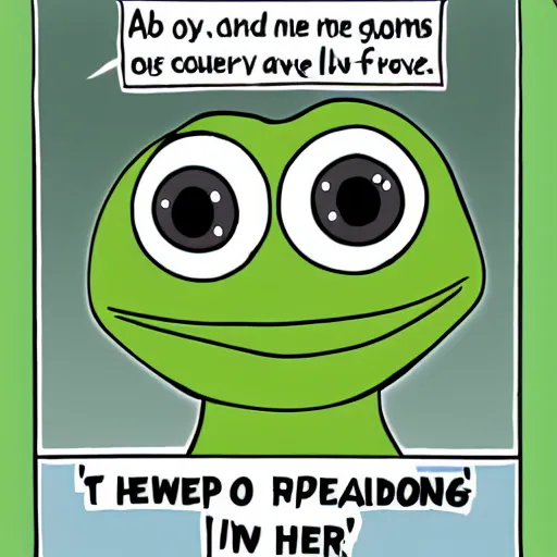 Prompt: pepe green cartoon frog