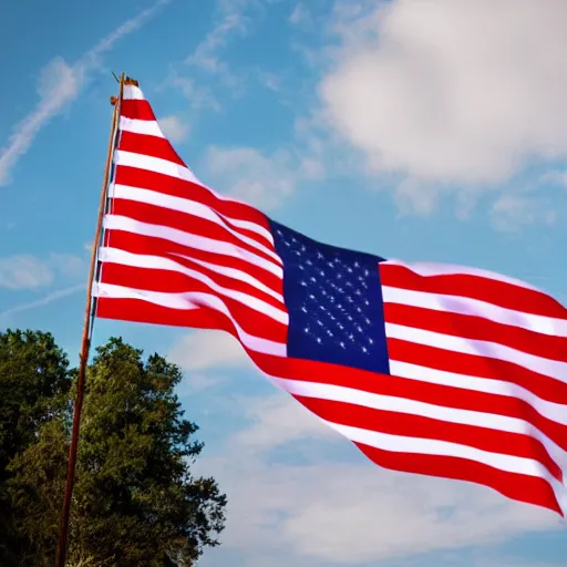 Image similar to beautiful photograph of burger flag waving in the wind