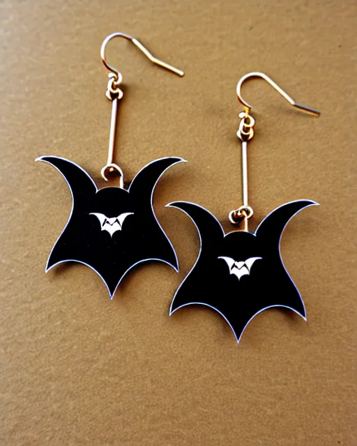 Image similar to spooky bat, 2 d lasercut earrings,