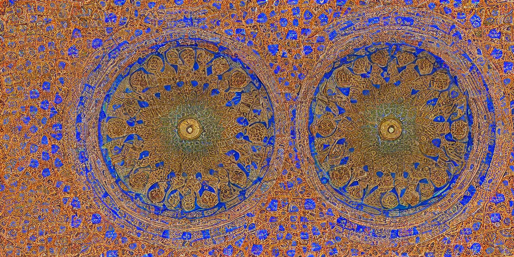 Image similar to equirectangular view of the nasir al - mulk mosque in iran, 4 k